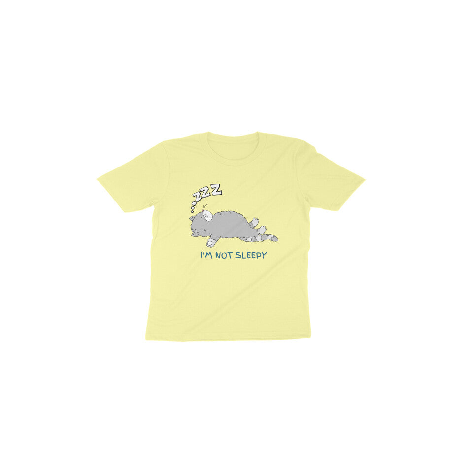 Cute Cat Nap: Toddler's Round Neck T-Shirt with Witty Message