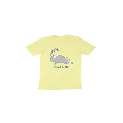 Cute Cat Nap: Toddler's Round Neck T-Shirt with Witty Message