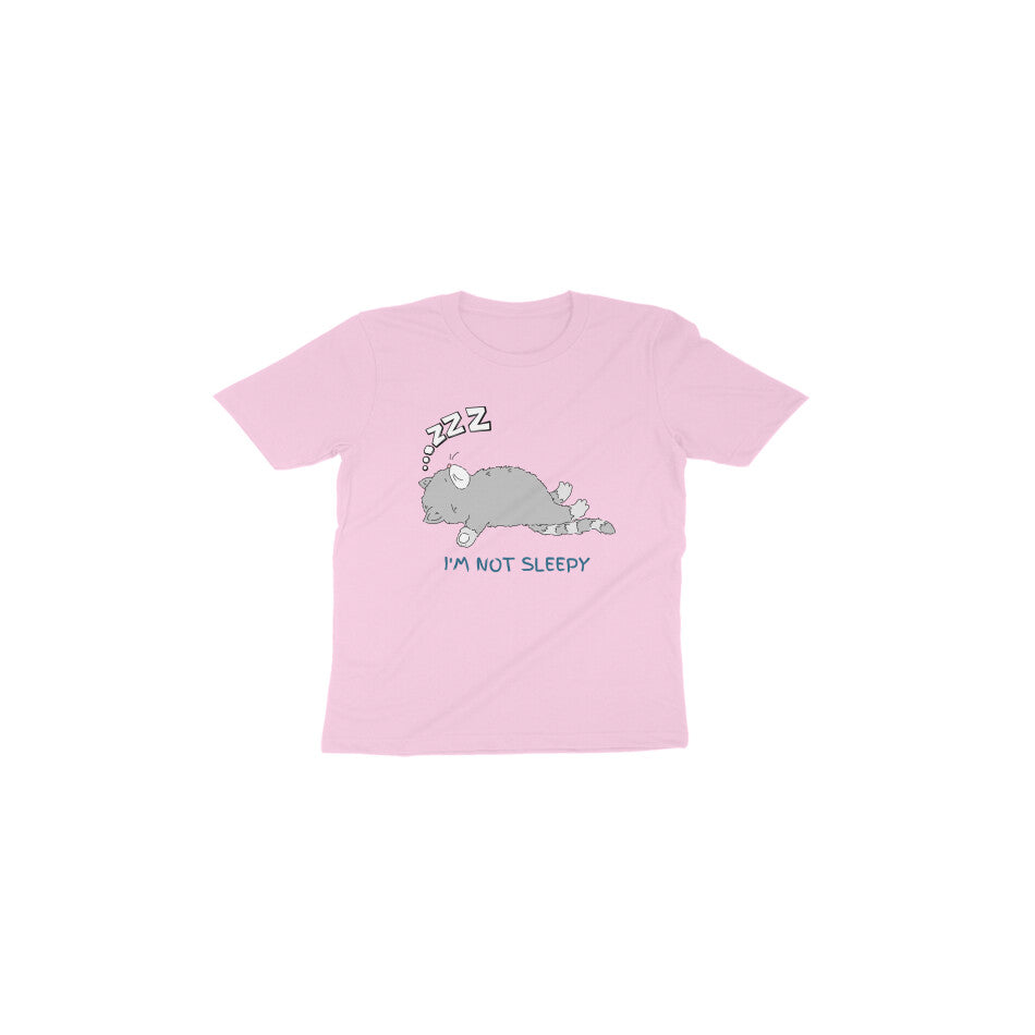 Cute Cat Nap: Toddler's Round Neck T-Shirt with Witty Message