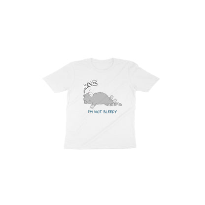 Cute Cat Nap: Toddler's Round Neck T-Shirt with Witty Message