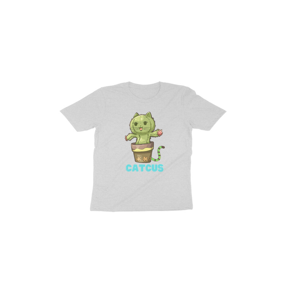 Catcus Cuteness: Toddler's Round Neck T-Shirt with Cactus Cat Design