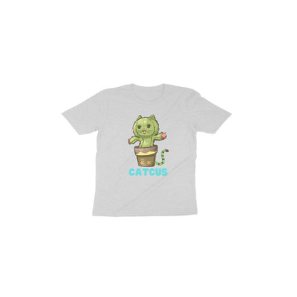 Catcus Cuteness: Toddler's Round Neck T-Shirt with Cactus Cat Design