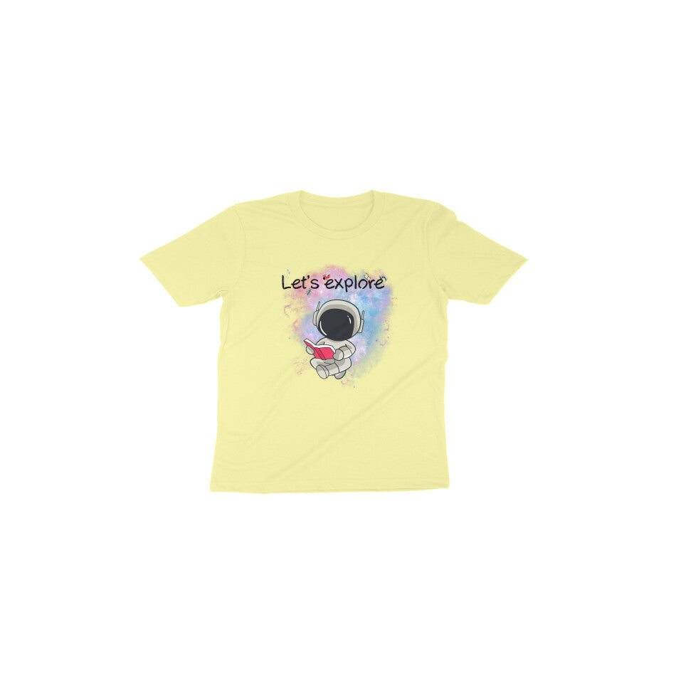 Space Adventure: Toddler's Round Neck T-Shirt with 'Let's Explore' Design