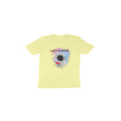 Space Adventure: Toddler's Round Neck T-Shirt with 'Let's Explore' Design