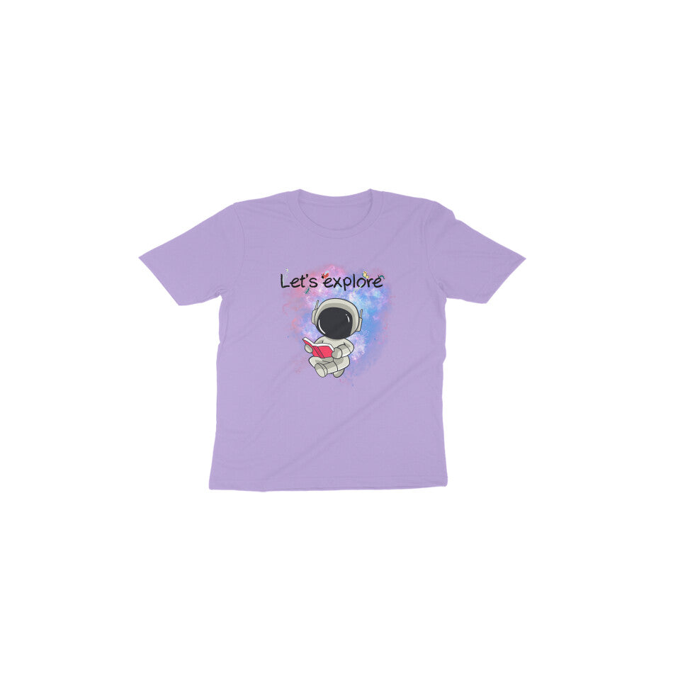 Space Adventure: Toddler's Round Neck T-Shirt with 'Let's Explore' Design