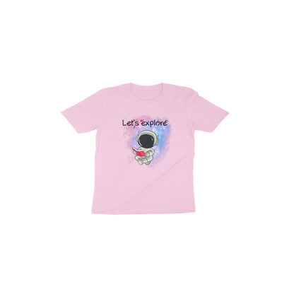 Space Adventure: Toddler's Round Neck T-Shirt with 'Let's Explore' Design