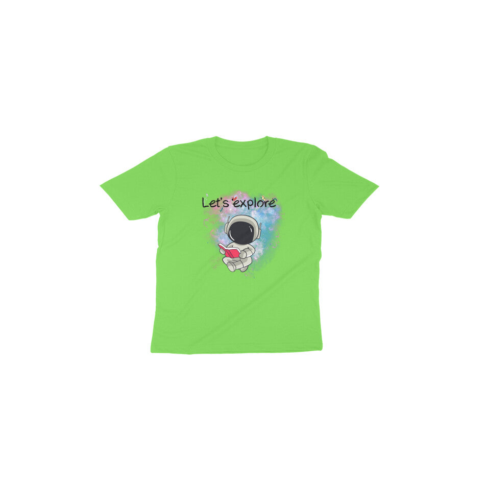 Space Adventure: Toddler's Round Neck T-Shirt with 'Let's Explore' Design