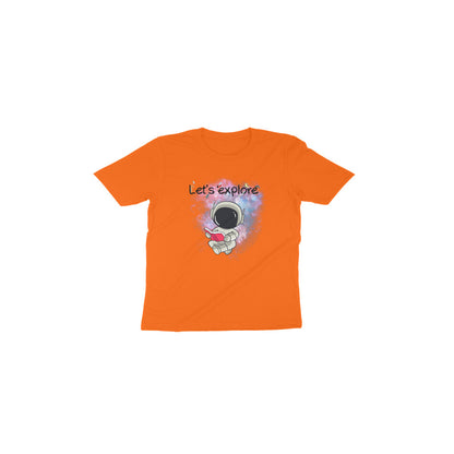 Space Adventure: Toddler's Round Neck T-Shirt with 'Let's Explore' Design