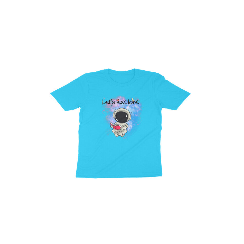 Space Adventure: Toddler's Round Neck T-Shirt with 'Let's Explore' Design