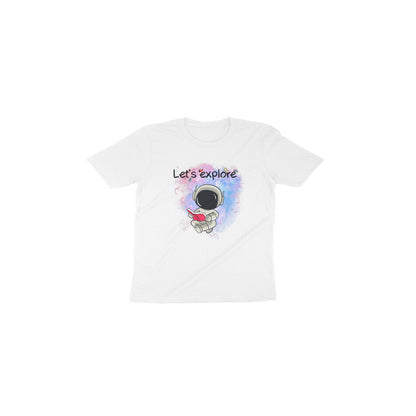 Space Adventure: Toddler's Round Neck T-Shirt with 'Let's Explore' Design