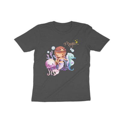 Enchanting Mermaid Magic: Kid's Round Neck T-Shirt - Whimsical Design