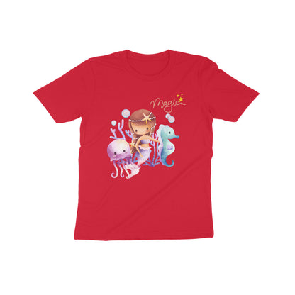 Enchanting Mermaid Magic: Kid's Round Neck T-Shirt - Whimsical Design