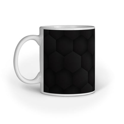 Stylish Black Hexagon Mugs: Abstract Design Collection