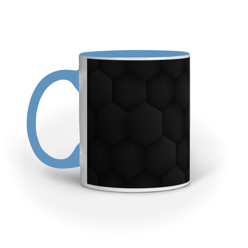 Stylish Black Hexagon Mugs: Abstract Design Collection