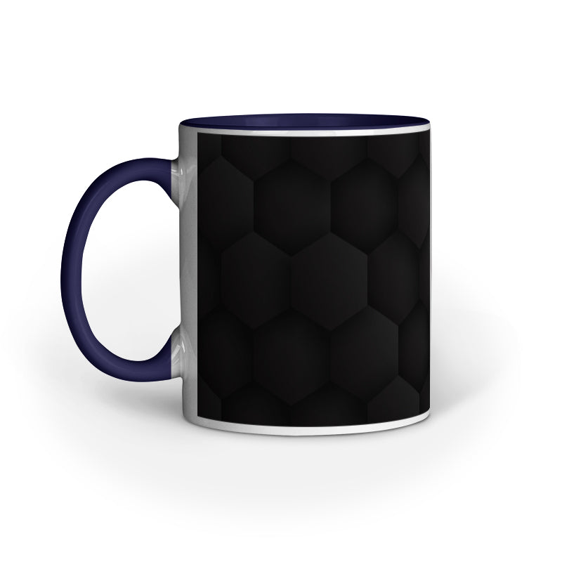 Stylish Black Hexagon Mugs: Abstract Design Collection