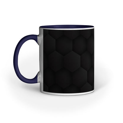 Stylish Black Hexagon Mugs: Abstract Design Collection