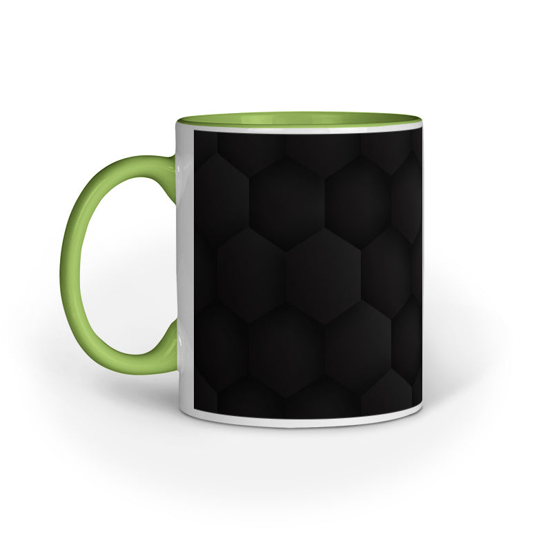 Stylish Black Hexagon Mugs: Abstract Design Collection