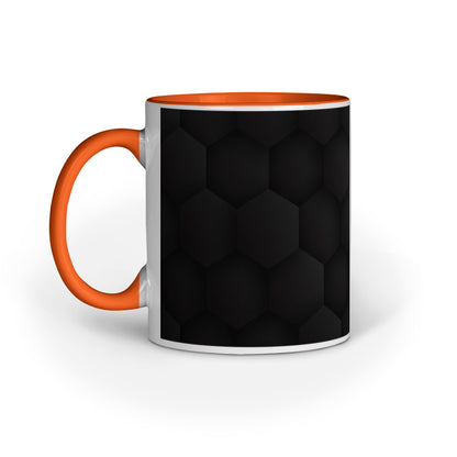 Stylish Black Hexagon Mugs: Abstract Design Collection