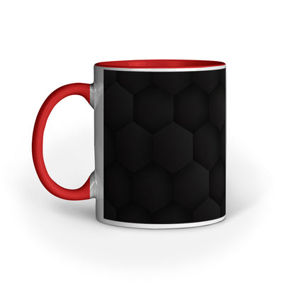 Stylish Black Hexagon Mugs: Abstract Design Collection