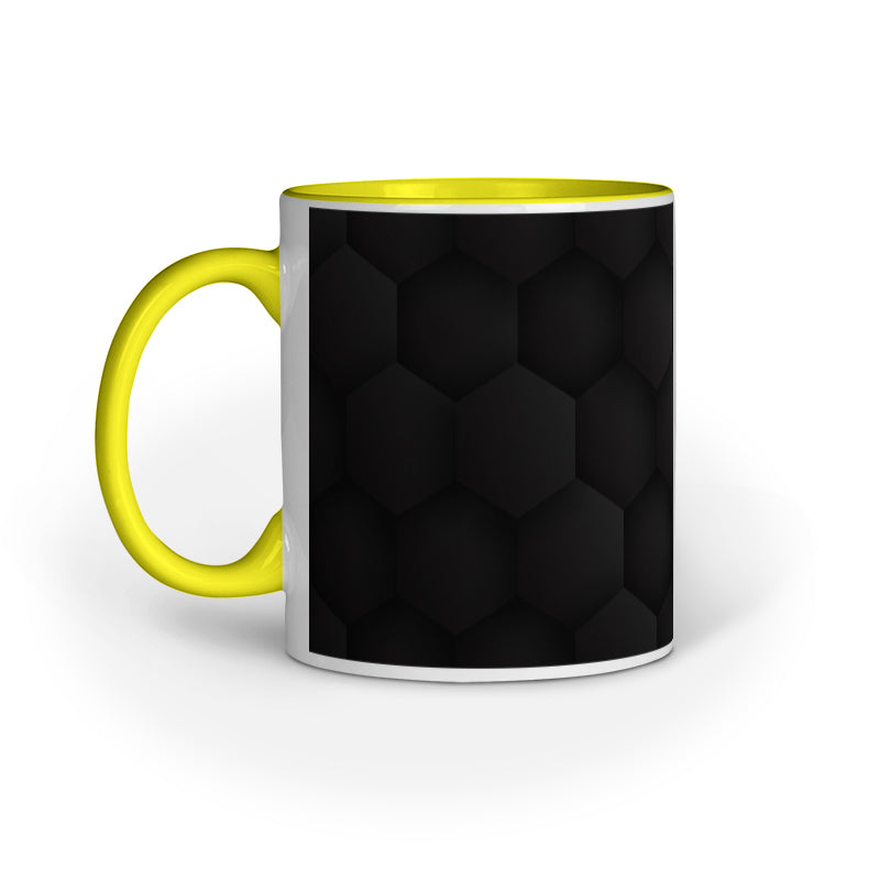 Stylish Black Hexagon Mugs: Abstract Design Collection