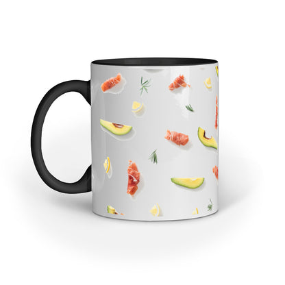 Vibrant Fruit and Veggie Slices Mugs: Abstract Design Collection