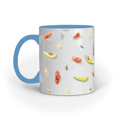 Vibrant Fruit and Veggie Slices Mugs: Abstract Design Collection