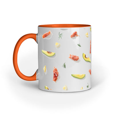 Vibrant Fruit and Veggie Slices Mugs: Abstract Design Collection