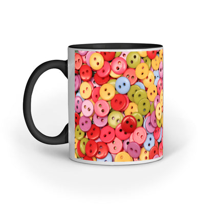Vibrant Button Collection: Abstract Design Printed Mugs