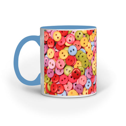 Vibrant Button Collection: Abstract Design Printed Mugs