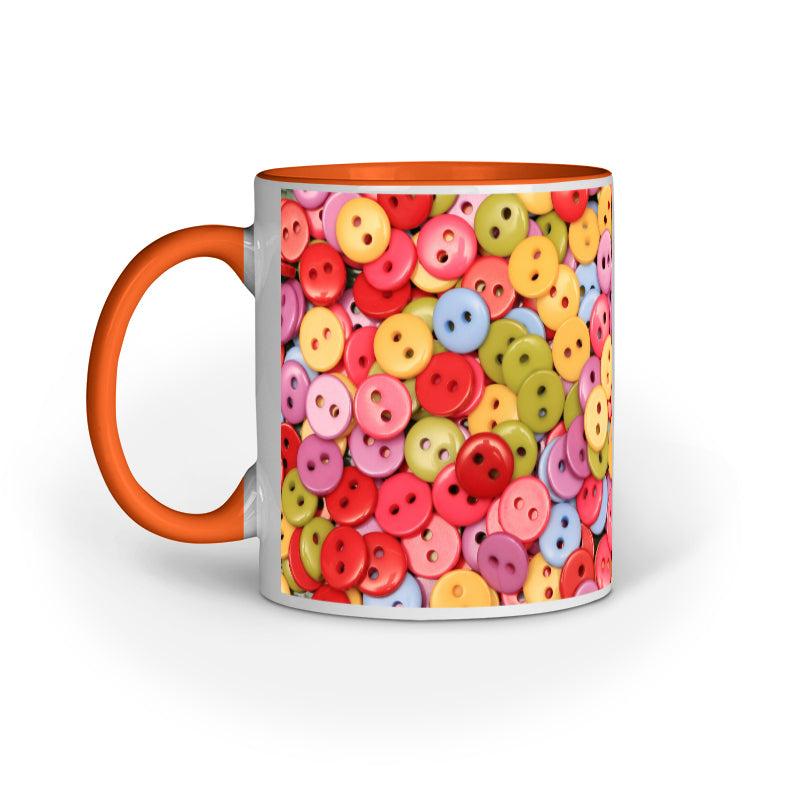 Vibrant Button Collection: Abstract Design Printed Mugs