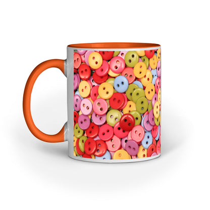 Vibrant Button Collection: Abstract Design Printed Mugs