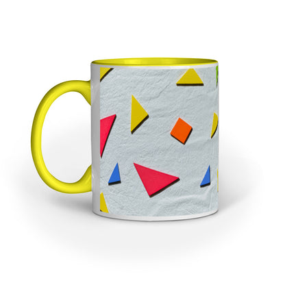 Colorful Triangular Harmony: Abstract Printed Mugs Collection