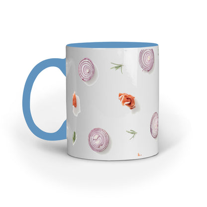 Floral Fusion: Abstract Onion Rings and Flowers Printed Mugs