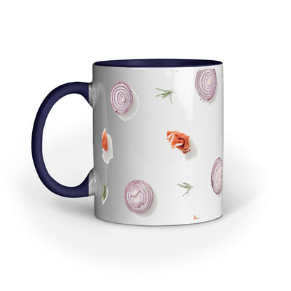 Floral Fusion: Abstract Onion Rings and Flowers Printed Mugs