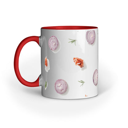 Floral Fusion: Abstract Onion Rings and Flowers Printed Mugs