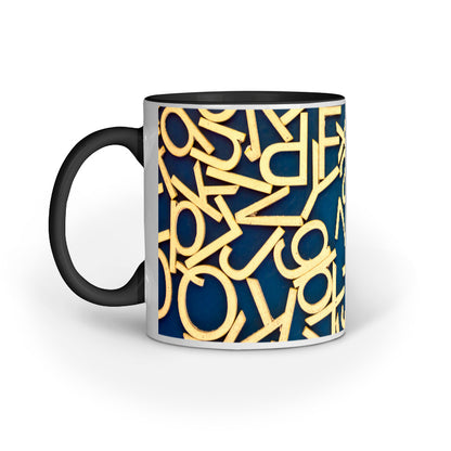 Artistic Alphabets: Abstract Design Printed Mugs