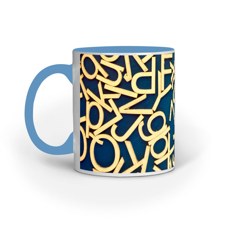 Artistic Alphabets: Abstract Design Printed Mugs