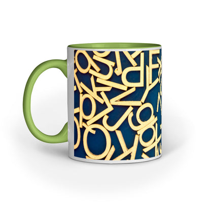 Artistic Alphabets: Abstract Design Printed Mugs