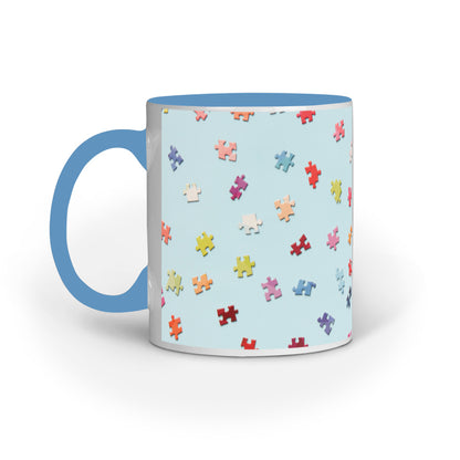 Jigsaw Puzzle Pieces: Abstract Design Printed Mugs