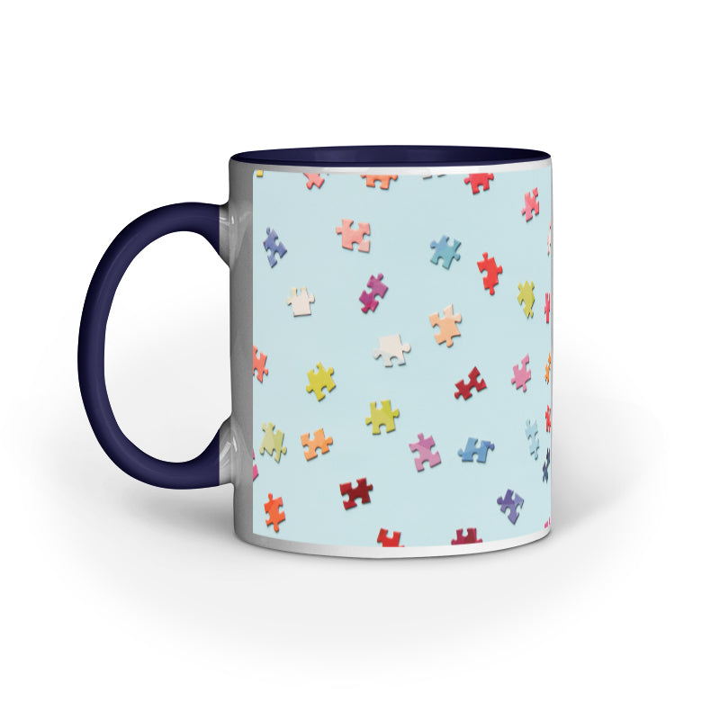 Jigsaw Puzzle Pieces: Abstract Design Printed Mugs