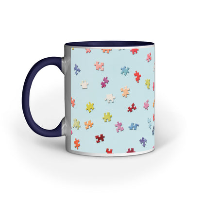 Jigsaw Puzzle Pieces: Abstract Design Printed Mugs