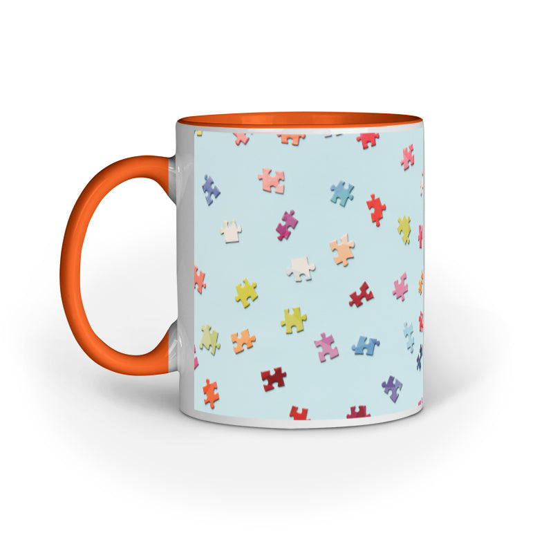 Jigsaw Puzzle Pieces: Abstract Design Printed Mugs