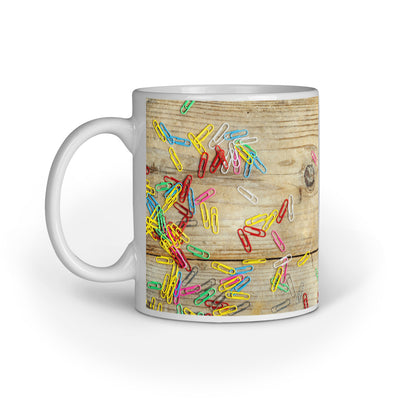 Abstract Paper Clips: Colorful Design Printed Mugs