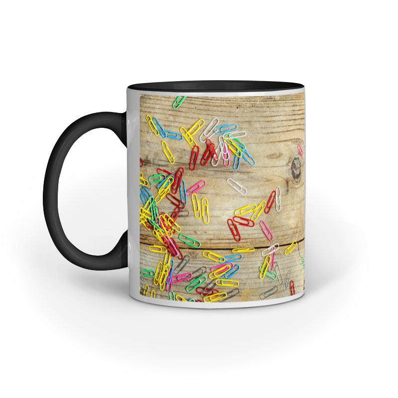 Abstract Paper Clips: Colorful Design Printed Mugs