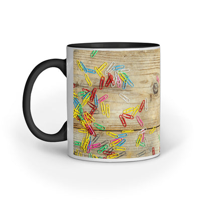 Abstract Paper Clips: Colorful Design Printed Mugs