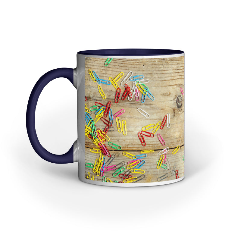 Abstract Paper Clips: Colorful Design Printed Mugs