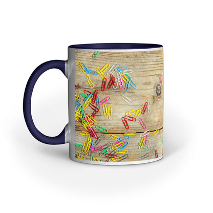Abstract Paper Clips: Colorful Design Printed Mugs