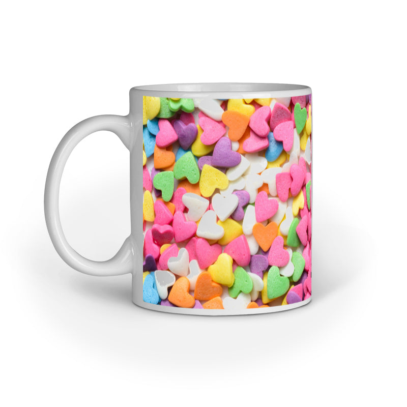 Abstract Heart Beads Design Printed Mug: Love in Every Sip