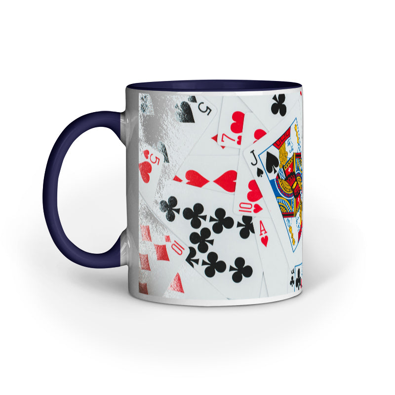 Abstract Game Cards Design Printed Mug: Playful Elegance