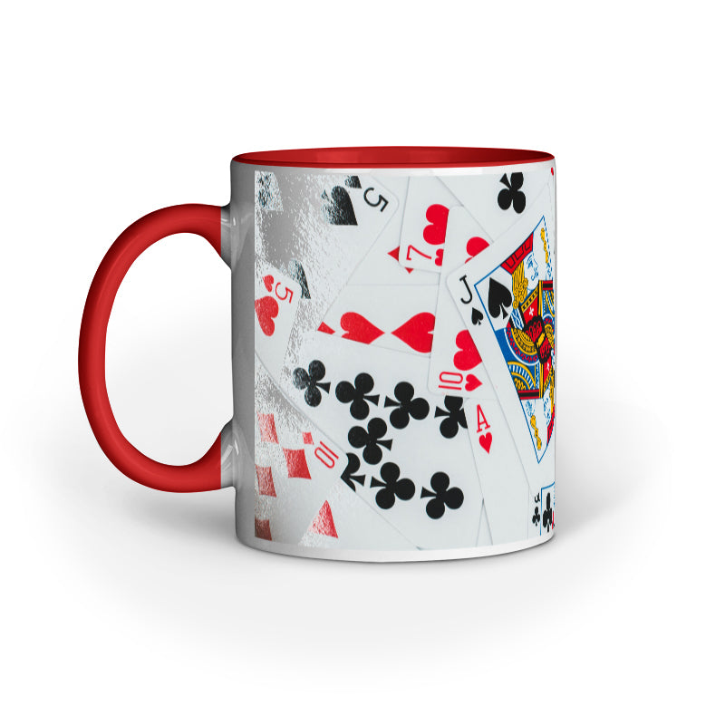 Abstract Game Cards Design Printed Mug: Playful Elegance